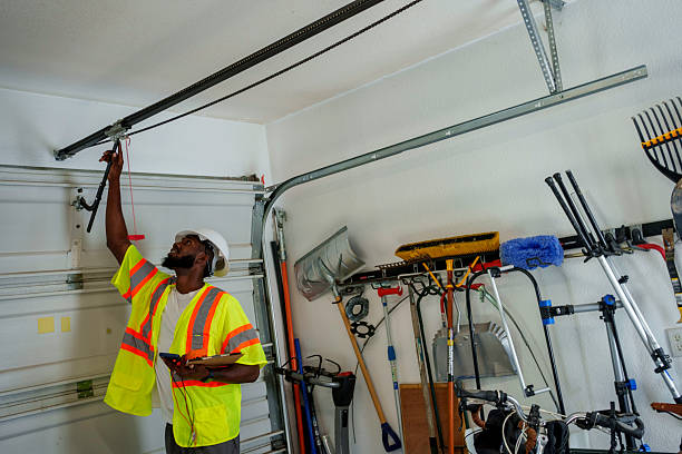 Professional Garage Door Panel Replacement technician working in Old Bethpage, NY